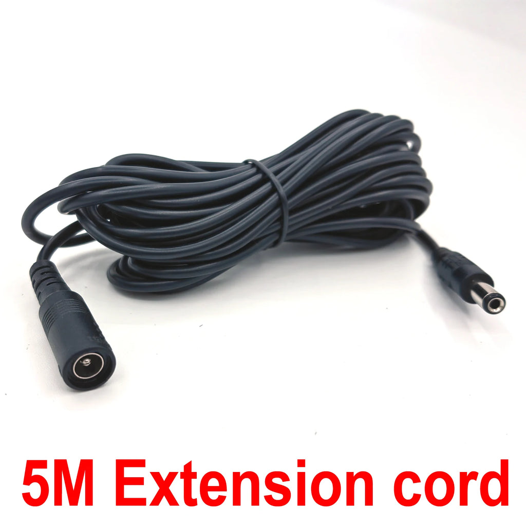 5M 10M DC12V Power Extension Cable 5.5mm*2.1mm Connector Male To Female For LED Lamp CCTV Security Camera Power Cable Cord Black Oasis Select