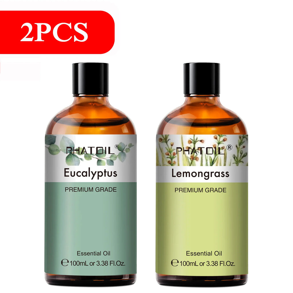 PHATOIL 100ml Pure Essential Oils – Lavender, Eucalyptus & More