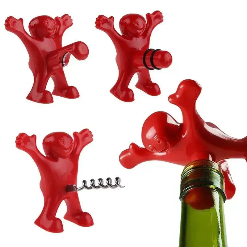 Red Villain Wine Tool Spoof Open Beer Little Red Man Wine Cork Opener Valentine's Day Christmas Housewarming Gift Oasis Select