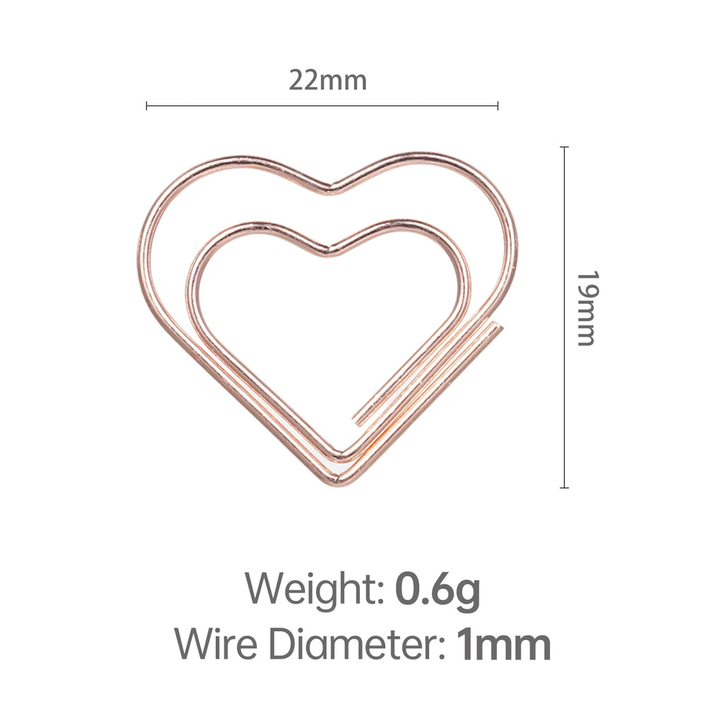 50pcs Paper Clips Gold Heart Paper Clips Small and Cute Love Shaped Paperclips for DIY Craft Scrapbooking Wedding Decoration Oasis Select