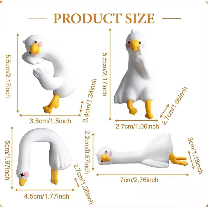Cute 3D Resin Duck Figurine Cartoon Animal Mini Ornament Playful Desk Car Dashboard TV Monitor Decor Ideal Gift Idea Oasis Select