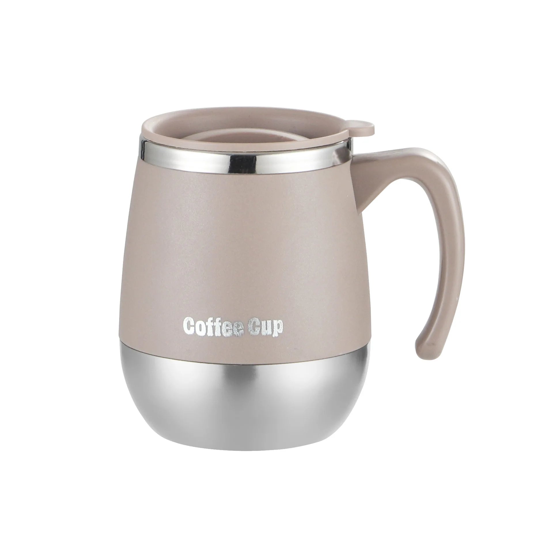 500ml Insulated Stainless Steel Coffee Mug with Lid, Double-Wall Vacuum Thermal Cup for Hot and Cold Drinks, for Home, Outdoor Oasis Select khaki 500ml