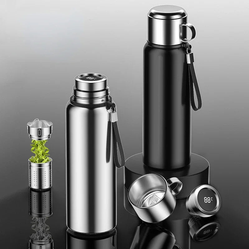 Stainless Steel Smart All-Steel Vacuum Cup Large Capacity Tea and Water Separation Portable Outdoor Sports Bottle Thermos Oasis Select