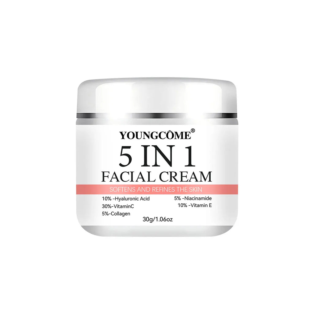 5 In 1 Fade fine lines Firming Face Serum Moisturizing brightning Vitamin C Hyaluronic Acid Facial Serum Shrink Pores Skin Care Oasis Select 30g