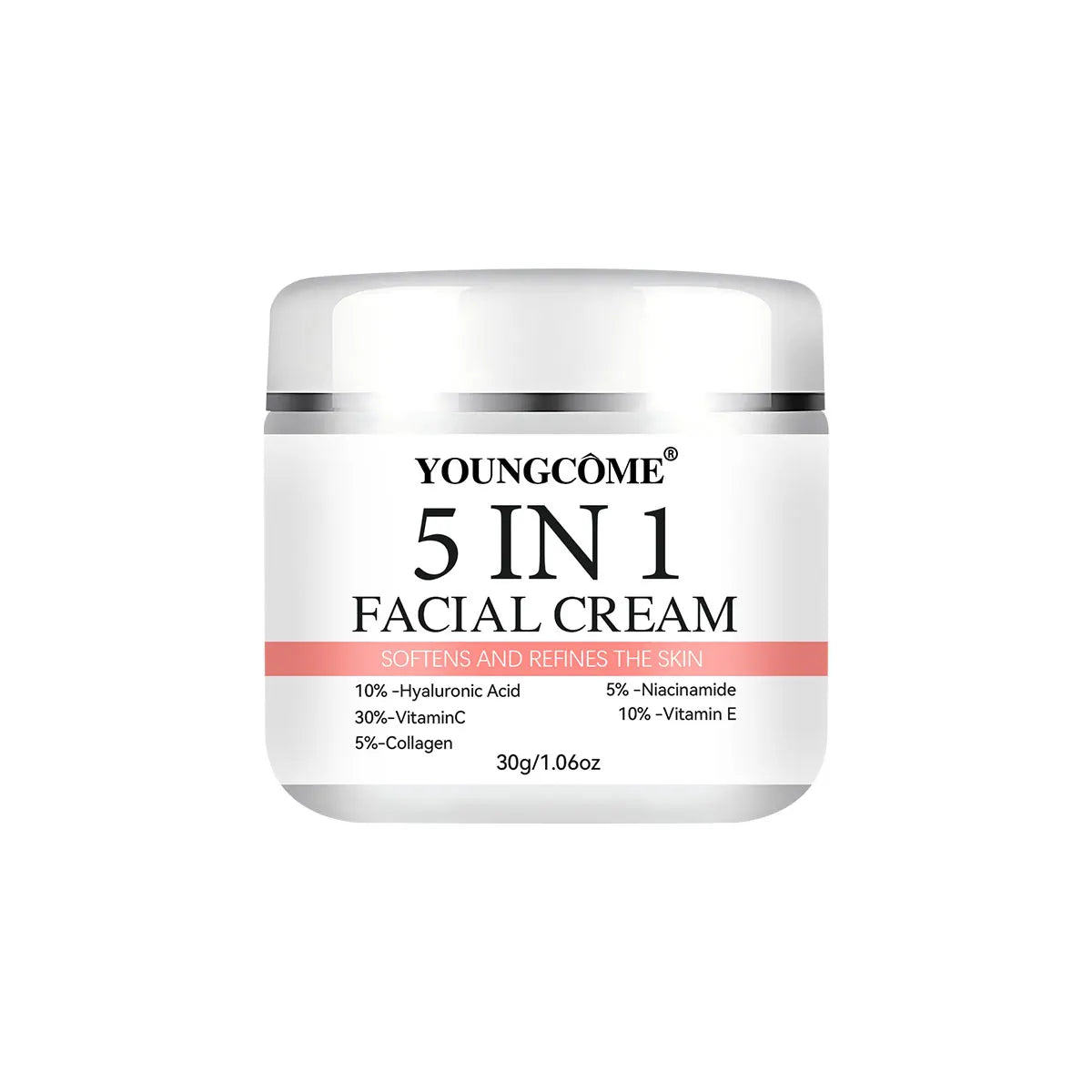 5 In 1 Fade fine lines Firming Face Serum Moisturizing brightning Vitamin C Hyaluronic Acid Facial Serum Shrink Pores Skin Care Oasis Select 30g