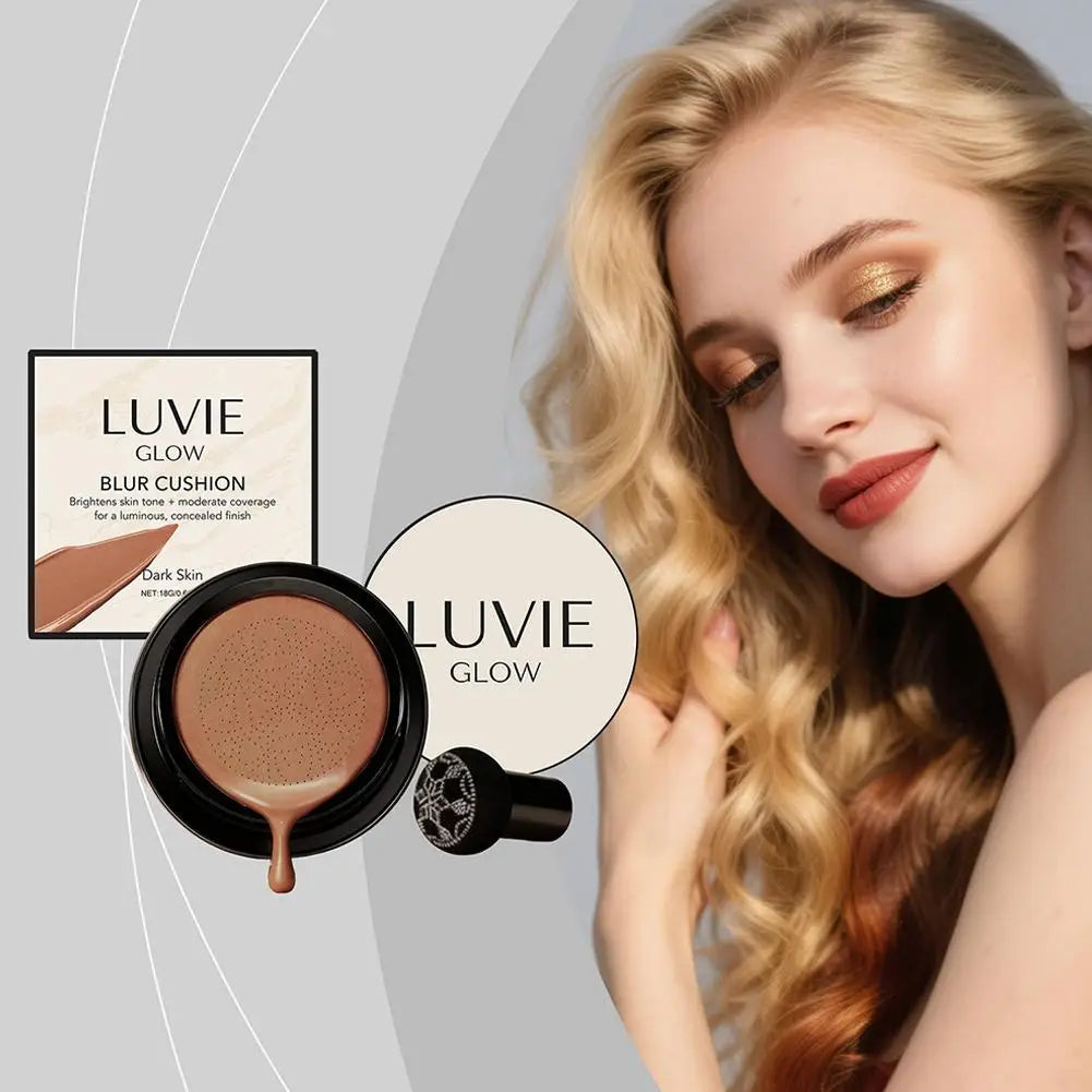 Glow Foundation Cushion, Mushroom Head Air Cushion BB Cream Face Makeup Foundation, Concealer Long-Lasting Even Skin Tone Oasis Select