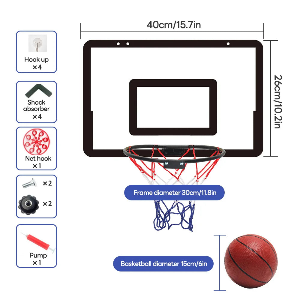 Mini Basketball Hoop for Desk No-Drill Wall Mount Foldable Stress Relief Game for Office & Bedroom Oasis Select Mini Size