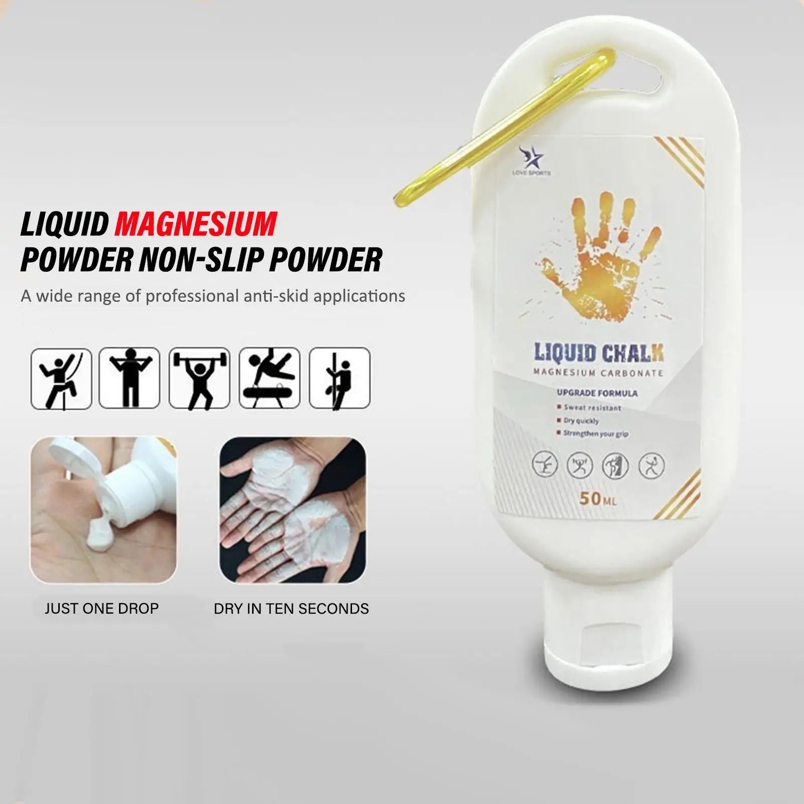 50/100/200ml Liquid Magnesium Powder Fitness Lifting Anti Slip Cream Grip Liquid Magnesium For Pole Dancing Rock Climbing Gym Oasis Select