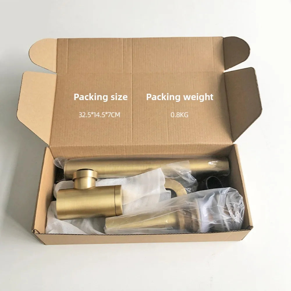 Brass Modern Round Bottle P trap 1 1/4, Sink Drain Pipe P trap Kit Antique with Pop up Drain Oasis Select