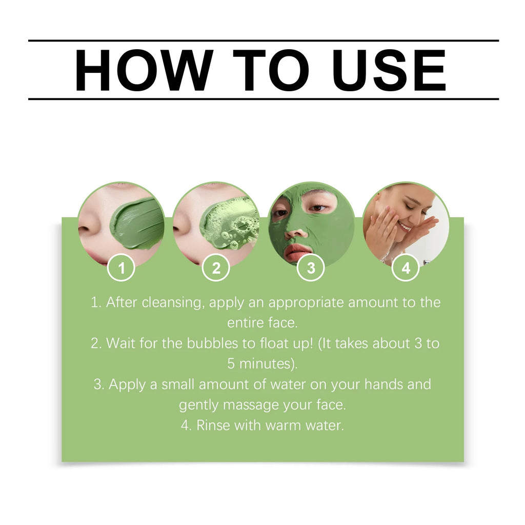 Basil Bubble Cleansing Mask Reduce Blackheads Purify Skin Oil Control Gentle Exfoliate Remove Pores Dirt Moisturizes Mud Mask Oasis Select
