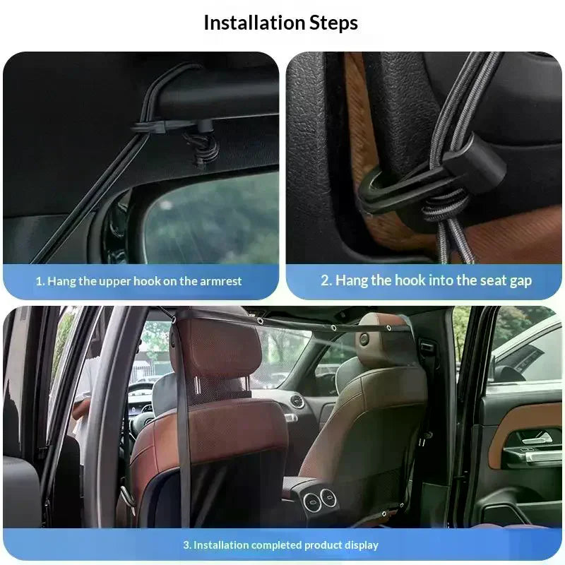 Car Pet Barrier Net Dog Safety Isolation Net For Vehicles Universal Fit Breathable Mesh Pet Travel Barrier For Back Seat Oasis Select