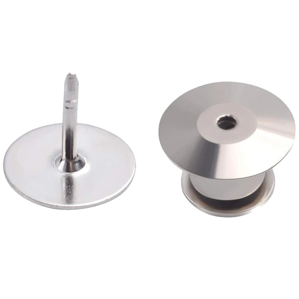 40pcs Platinum Colors Clutch Pin Backs with Tie Tacks Blank Pins Kit, Locking Bulk Metal Pin Keepers Locking Clasp Oasis Select Rhodium