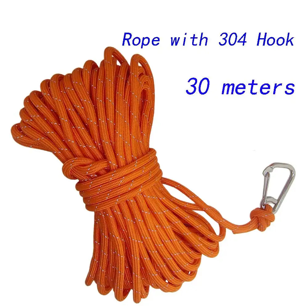 Water Rescue Rope Reflective Floating Line with 304 SS Hook Boat Kayak Pool Emergency High Visibility Lifeguard SafetyThrow Rope Oasis Select Orange R Hook 25M