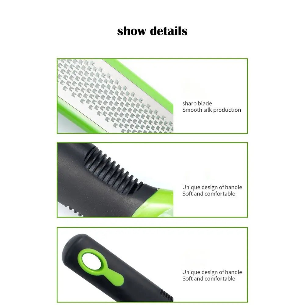 304 Stainless Steel Zester with Handle Sharp Kitchen Utensils Convenient with Protective Cover Fruit and Vegetable Grater Oasis Select
