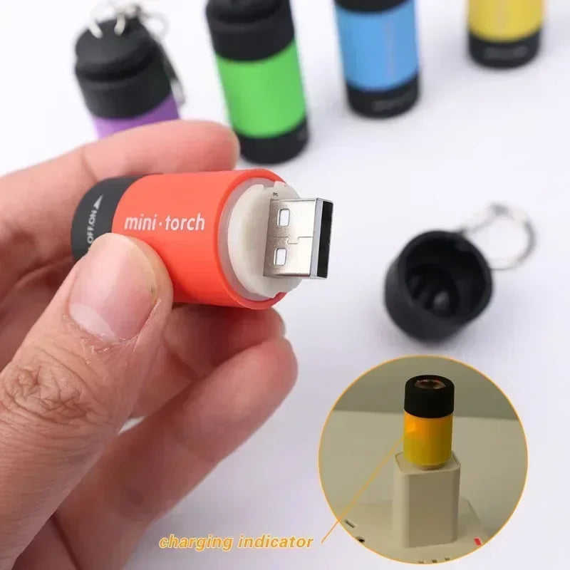 Mini USB Rechargeable LED Keychain Flashlight – Waterproof