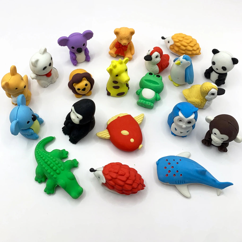 10/30pcRandom Animal Erasers for Students, Cute Desk Pets for Classroom, Easter Basket Stuffers,Cool 3D Puzzle Mini Erasers Bulk Oasis Select 20PCS
