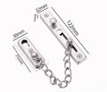 No Drill Stainless Steel Security Door Chain Push Button Lock Latch Anti-Theft Door Guard for Home Hotel Use Oasis Select Silver adhesive