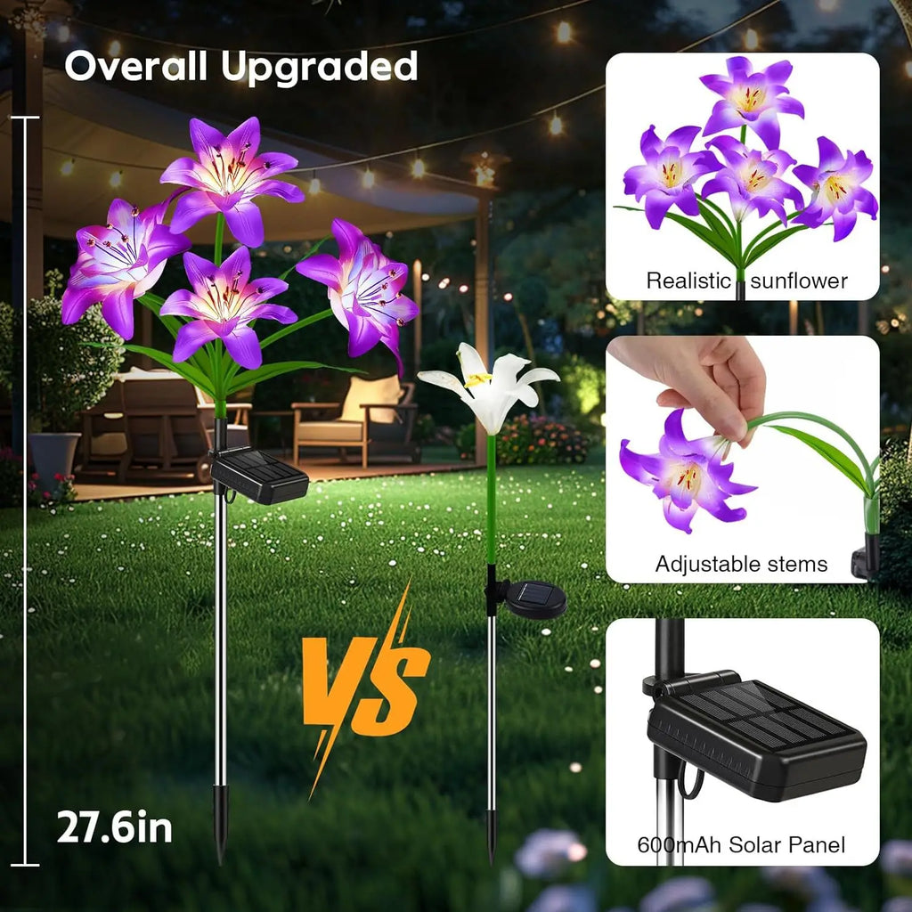 Solar Outdoor LED 4-head Dahlia Decorative Lamp, Garden and Lawn Lamp, Waterproof and No-wiring Lamp Oasis Select