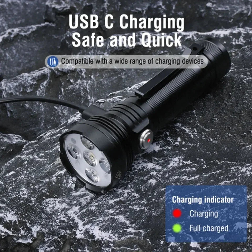 POCKETMAN 5-Color Tactical Flashlight | USB Rechargeable 3800LM