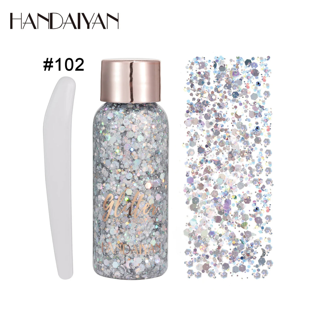 HANDAIYAN 9-Shade Glitter Gel for Face, Body, Hair & Nails