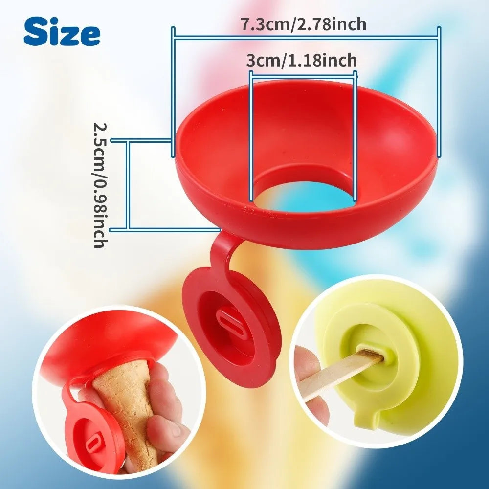 Portable Silicone Anti-Drip Ice Cream Holder Anti-Flow Mess Free Ice Cream Protector Drip Proof Ice Cream Tray Ice Lolly Oasis Select