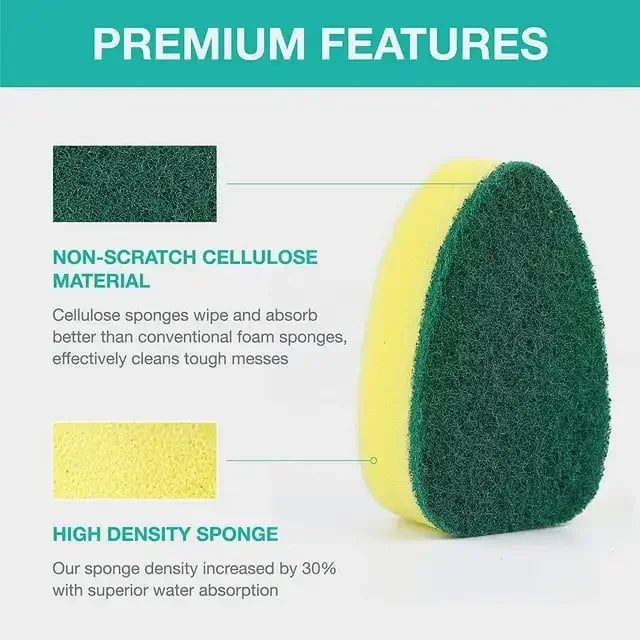 7Pcs Heavy Duty Dish Wand Sponge Refill Replacement Heads for Kitchen Sink Cleaning Dish Wash Sponge Oasis Select