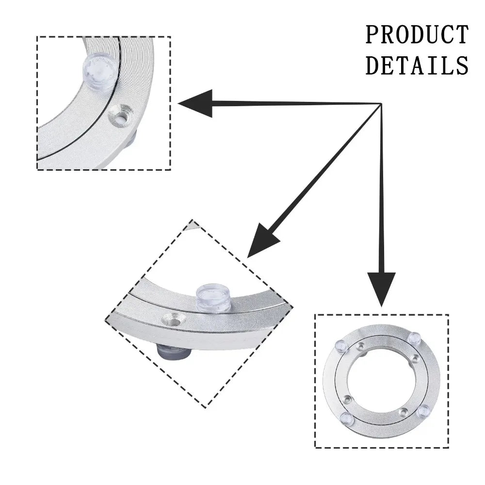 New Rotating Bearing Turntable Round Heavy Duty Bearing Plate Base Rust Resistant Smooth Table Turntable Kitchen Hardware Oasis Select