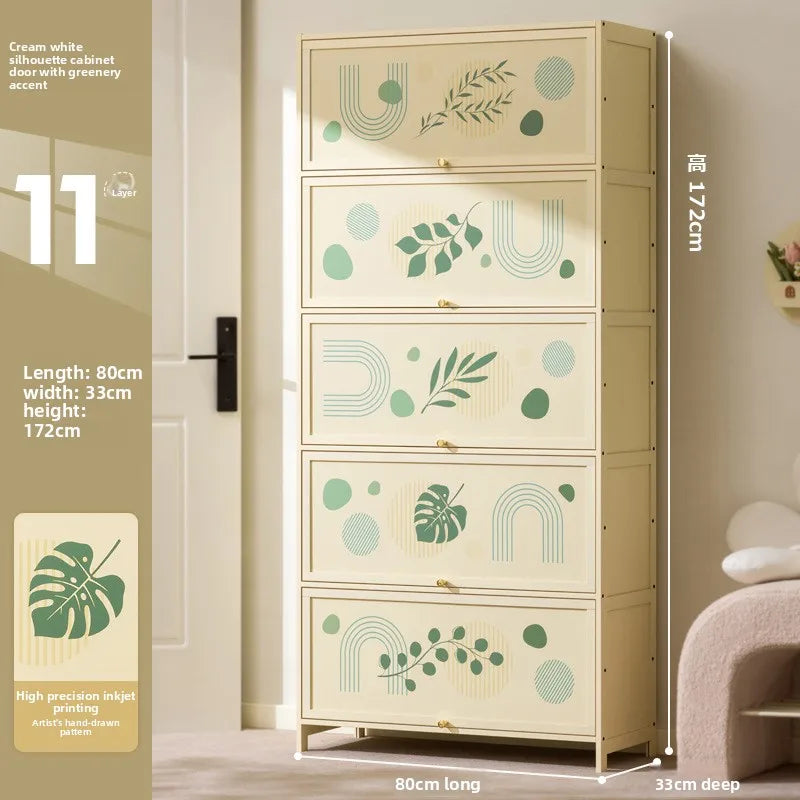 Household shoe cabinet against the wall, dust cabinet, floor storage cabinet, locker, simple shoe rack, storage cabinet Oasis Select Eleven floors 80