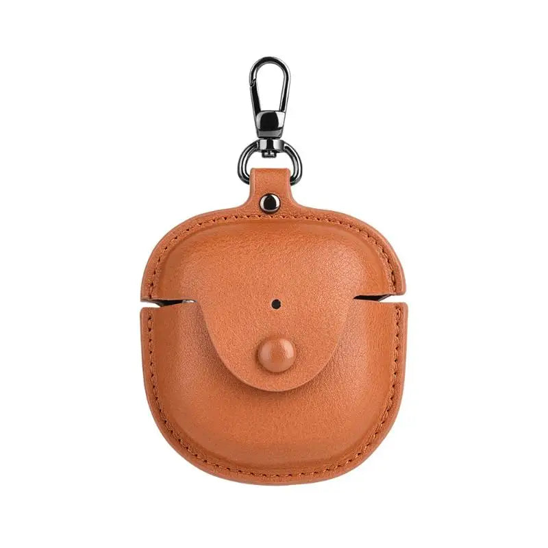 Leather Case for Bose QuietComfort Earbuds 2 + Carabiner Earbud Protective Case Oasis Select Light brown