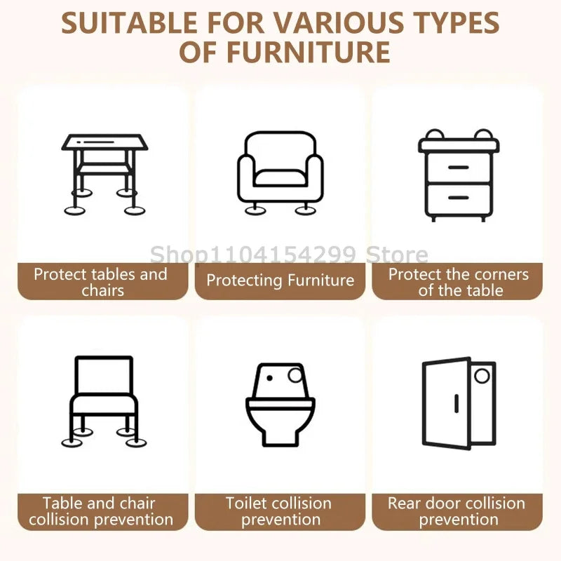 DIY Non-Slip Furniture Pads Mute Mats Bumper Damper Anti-slip Thick Pad Foot Cover Self Adhesive Table Chair Foot Protection Pad Oasis Select