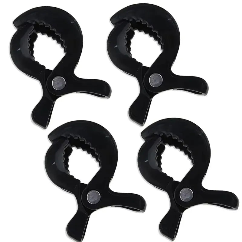 4/2PCS Baby Stroller Clamp Alligator Clip Pram Peg Portable Stroller Hook Baby Car Seat Clips Toddler Baby Stroller Accessories Oasis Select black 4pcs