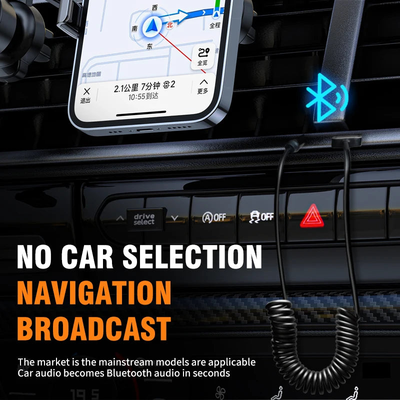 Bluetooth 5.4 Car Audio Receiver USB To 3.5mm AUX Car Wireless Music Adapter HIFI Sound With HD MIC For Car Kit Wired Speaker Oasis Select