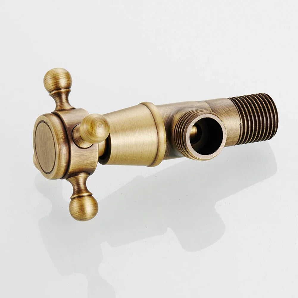 Antique Brass Triangle Valve Water Control Valve Bathroom Tap Water Valve G1/2 Home Improvement Bathroom Accessories Oasis Select