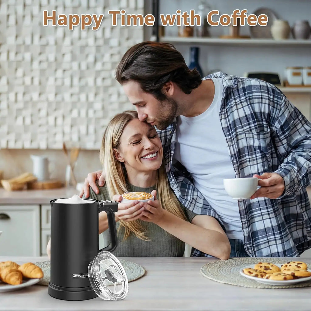 4-in-1 Electric Milk Frother 500ml | Hot & Cold Foam Maker