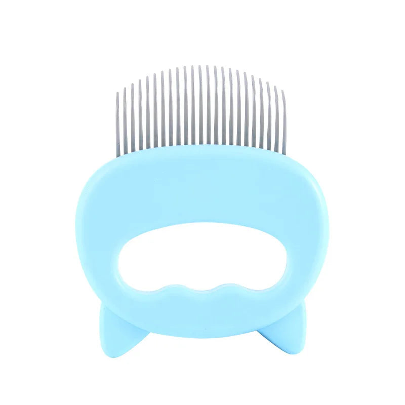 PetCat Comb Grooming Massage Brush Shell Shaped Handle Dog Grooming Massage Tool To Remove Hairs For Cat Cleaning Supplies Oasis Select Blue