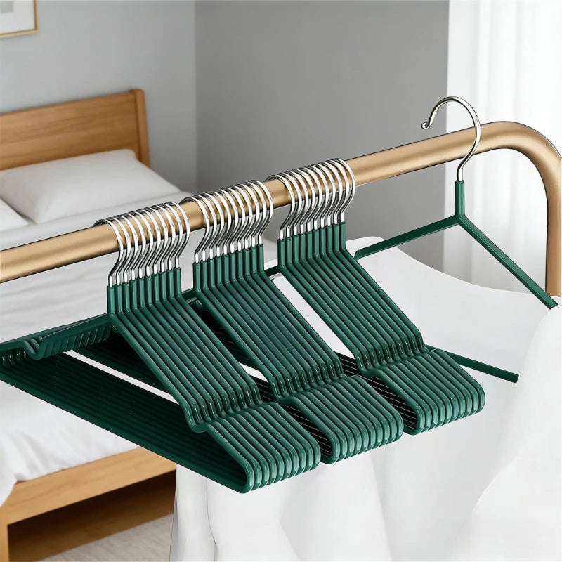 10pcs Nano Coated Non Slip Clothes Hangers Set,Anti Slip Dry Wet Dual Use Hanger,Clothe Organizer for Wardrobe Bathroom Laundry Oasis Select