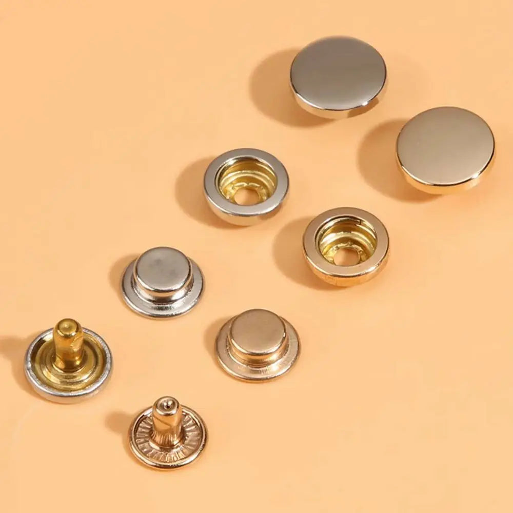 6Pcs/Set New Solid Metal Buttons Fasteners Button Easy To Use Snap Button Round Shape No Sewing Buttons Sewing Accessories Oasis Select