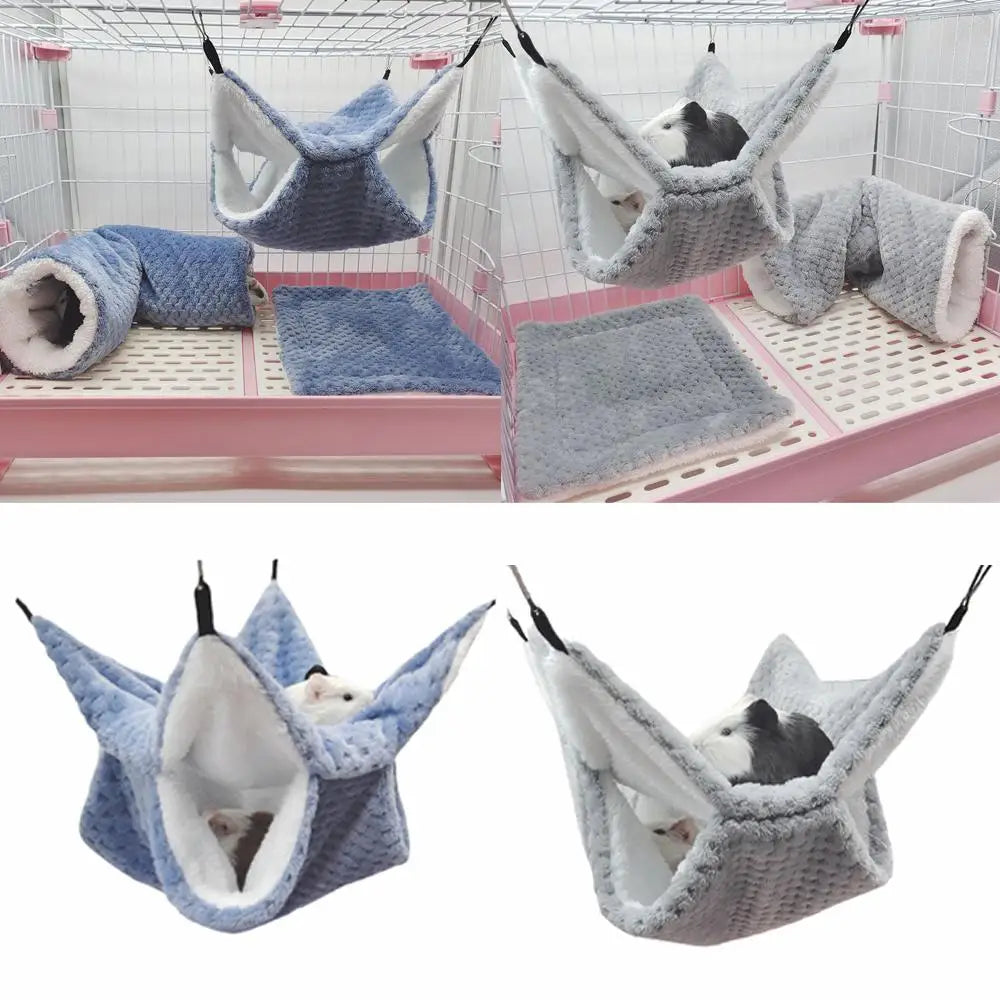 2-in-1 Double Layer Hamster Hammock – Small Pet Hanging Bed