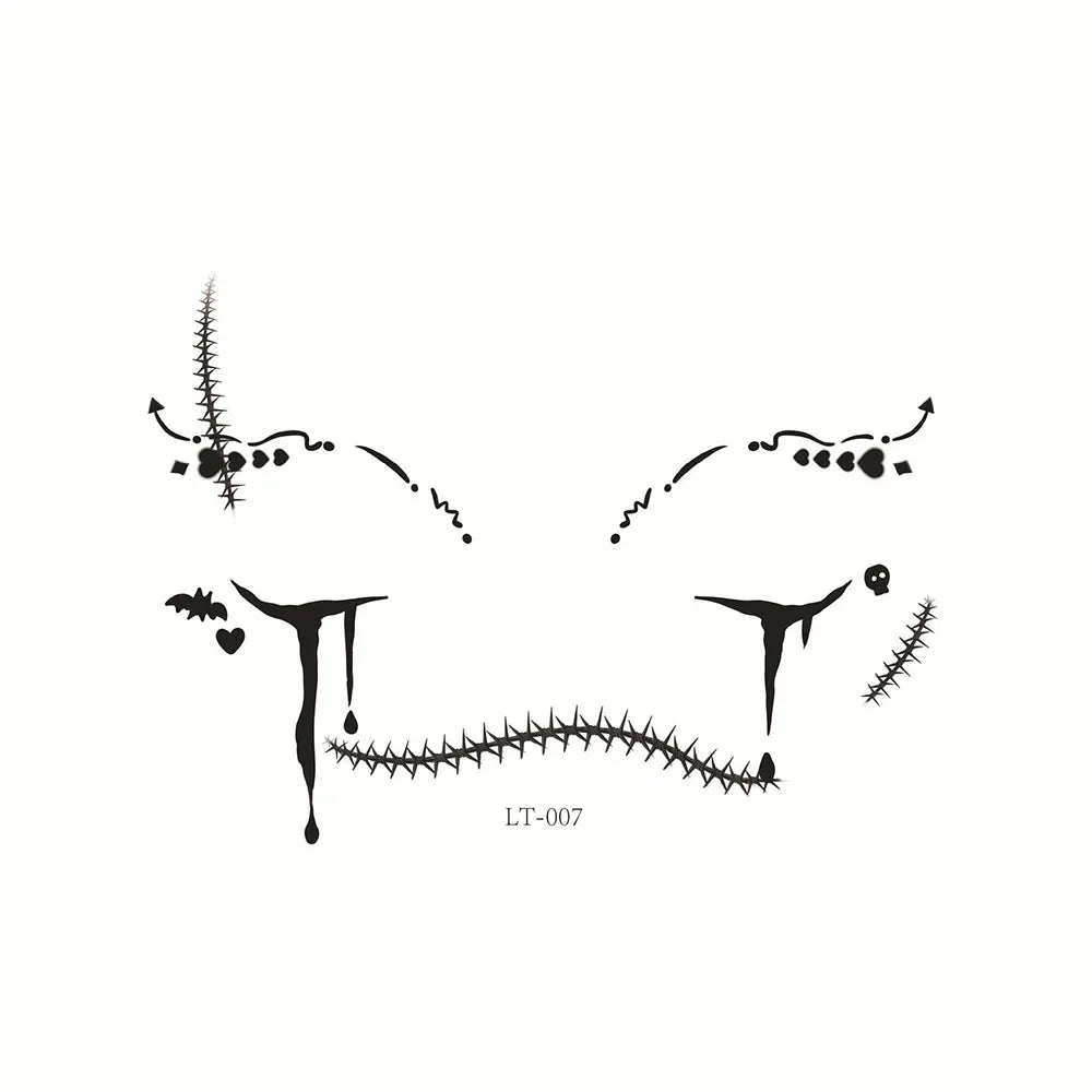 Halloween Transfer Tattoos Face Decoration Party Funny Stickers Suitable For Temporary Makeup Embellishment Party Dress Up Oasis Select 07