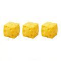 Yellow Cheese Squeeze Toy Relieve Stress Soft Rubber Shapeable Squeeze Anxiety Relief Relaxation Fun Cheese Shape Toy Gifts Oasis Select 3pcs