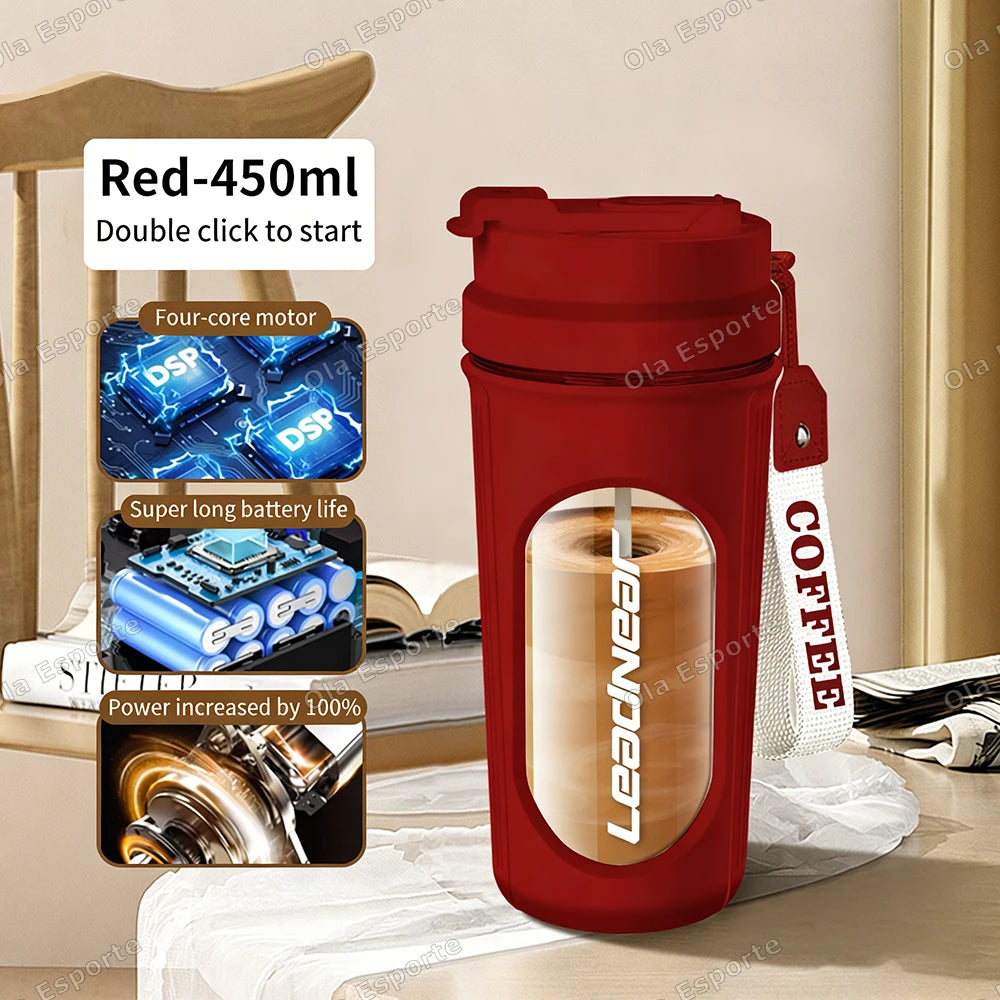 Electric Self-Stirring Shaker Cup 450ml | Protein Mixer Bottle