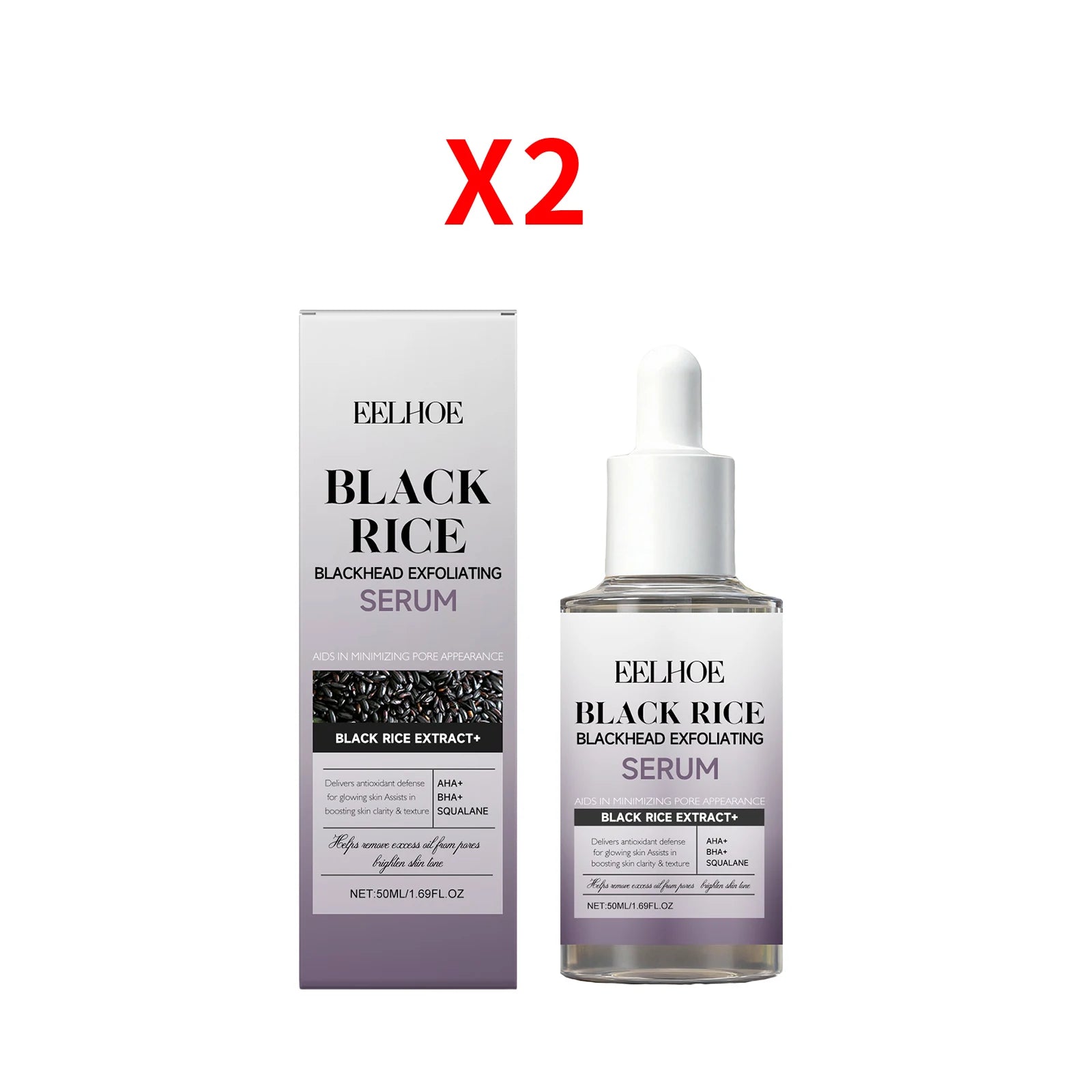 Eelhoe Black Rice Exfoliating Face Serum – Pore & Blackhead Exfoliating Face Serum Oasis Select 2PCS