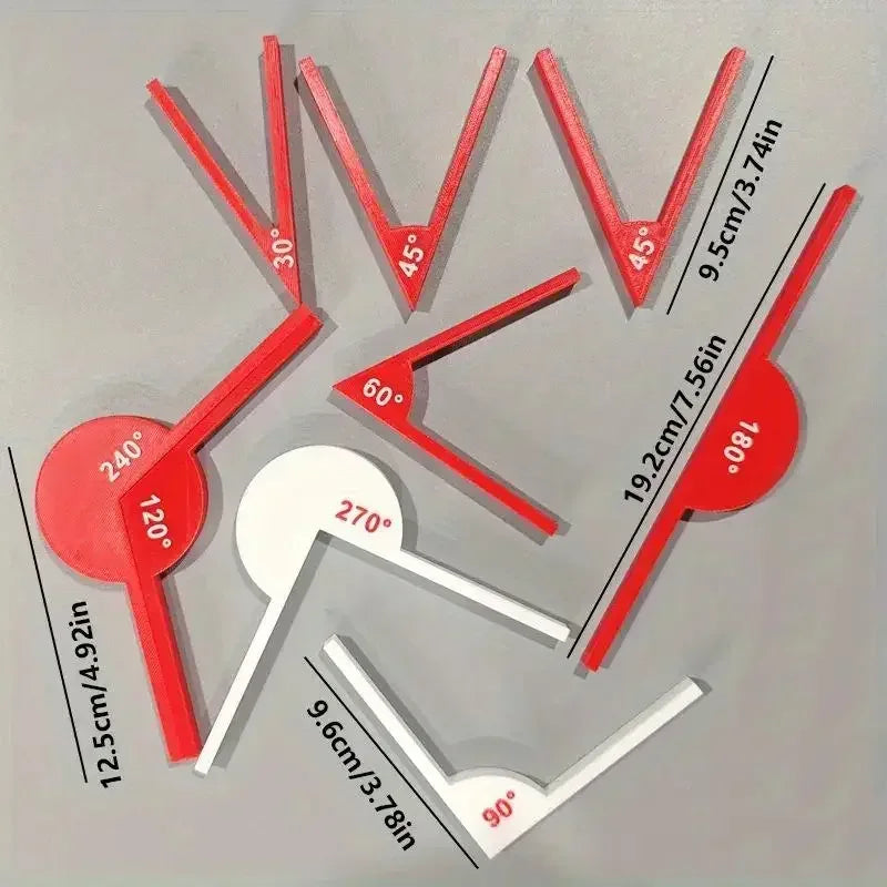 2/5Pcs Multifunctional Geometric Angle Teaching Auxiliary Props Portable Geometric Angle Ruler Measuring Tools Oasis Select