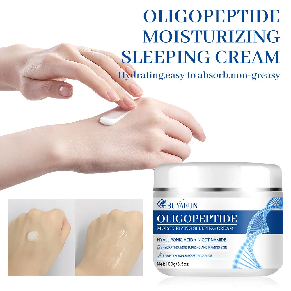 SUYARUN Oligopeptide Sleeping Cream Hydrating Night Moisturizer Anti-Aging Repair Firming Cream for Dry Sensitive Skin. Oasis Select