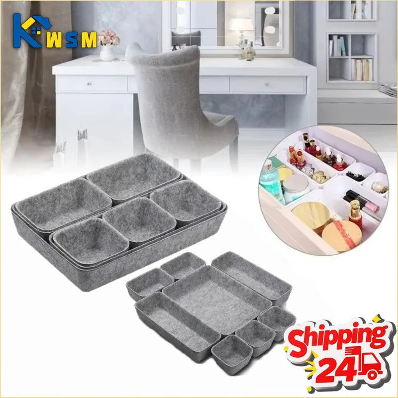 8-Piece Felt Drawer Organizer Set | Desktop & Home Storage