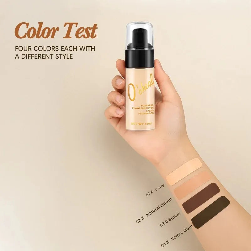 OCHEAL Full Coverage Liquid Foundation BB Cream – Dark Skin