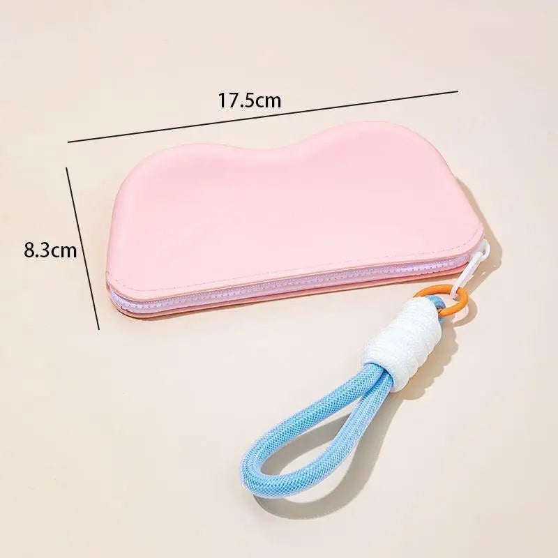 Silicone Zipper Glasses Bag Sunglasses Storage Protective Cover Hanging Bag Coin Purses For Women Girls Waterproof Glasses Box Oasis Select A3