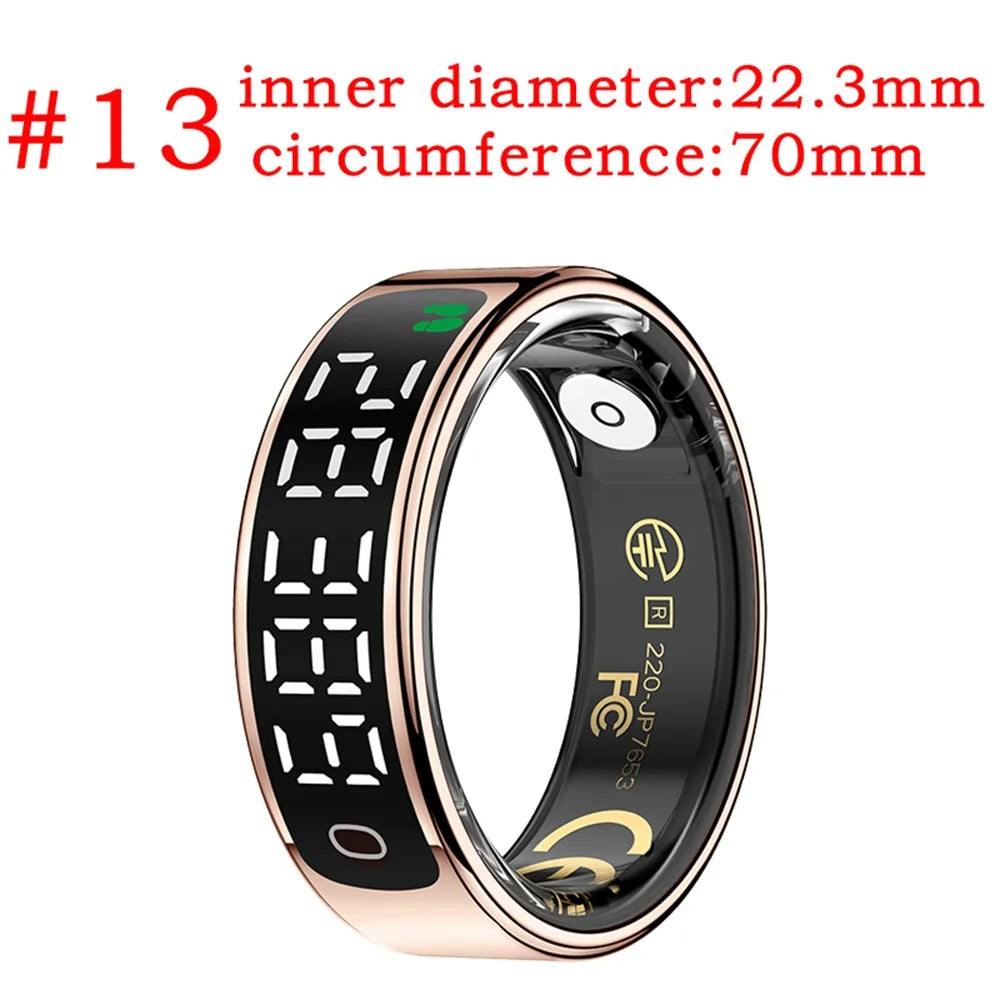 2026 Smart Ring With Display Screen Touch Screen Heart Rate Sleep Gesture Control Remote Photo Capture Sports Blue Tooth Ring Oasis Select RG 13