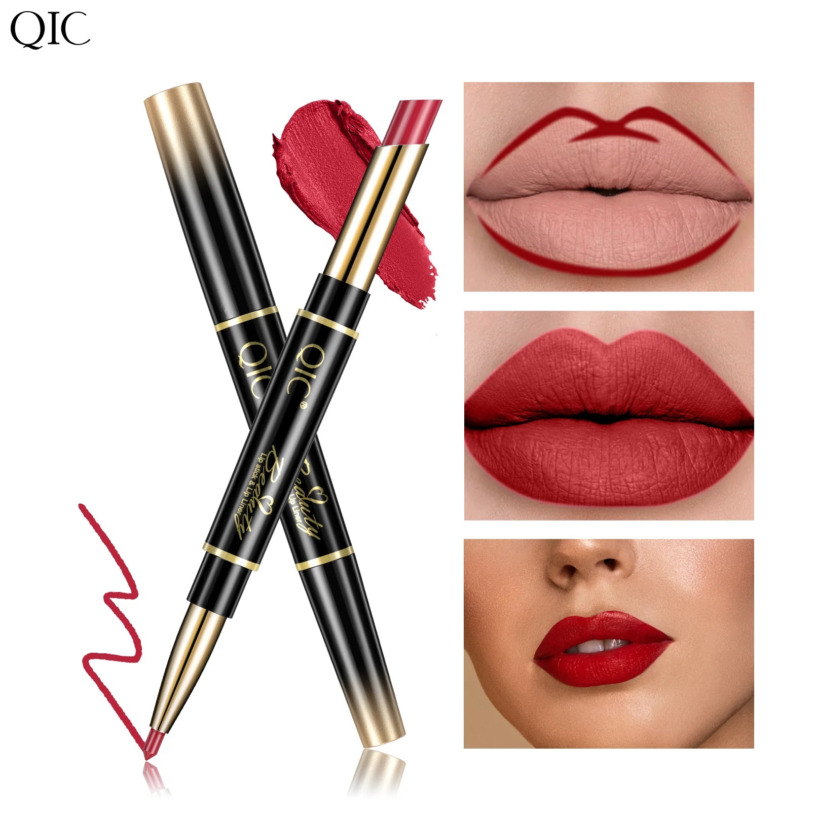 QIC Matte Velvet Lip Liner Pencil – Long-Lasting Contour