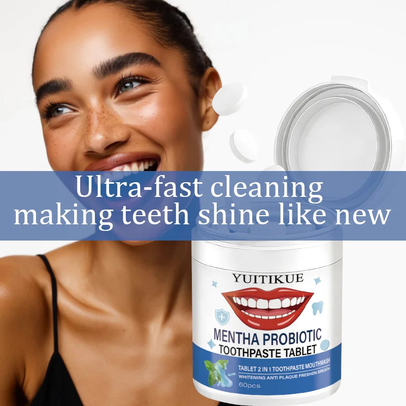 Probiotic Toothpaste Tablets – 2-in-1 Whitening & Fresh Breath